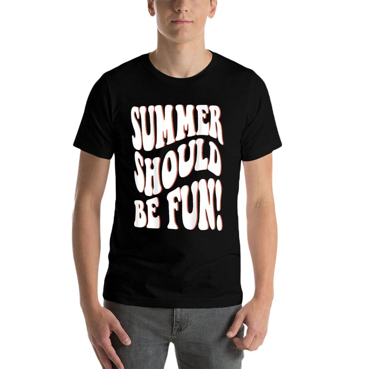 Summer Should Be Fun Summer Aesthetic Words On Back Clothing  Classic T-Shirt