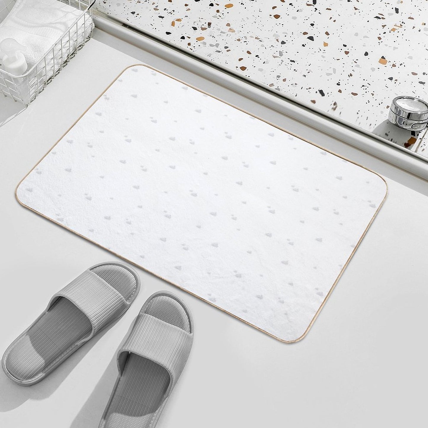 Grey Skies Painterly  Pattern  Eco-Friendly Bath Mat