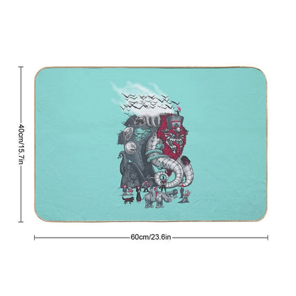 Dark Circusbot  Slip-Resistant Bath Mat