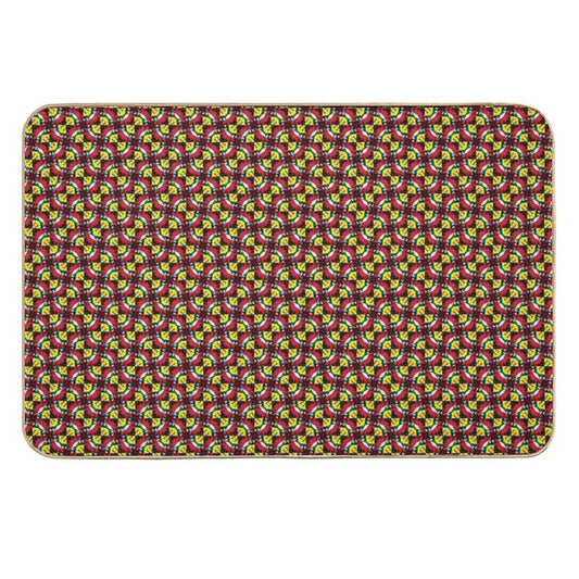 Festive Golden Bowtie Angled  Dirt-Trapping Bath Mat
