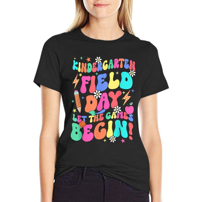 Kindergarten Field Day Let The Games Begin Teacher Boy Girl  Polyester Blend T-Shirt
