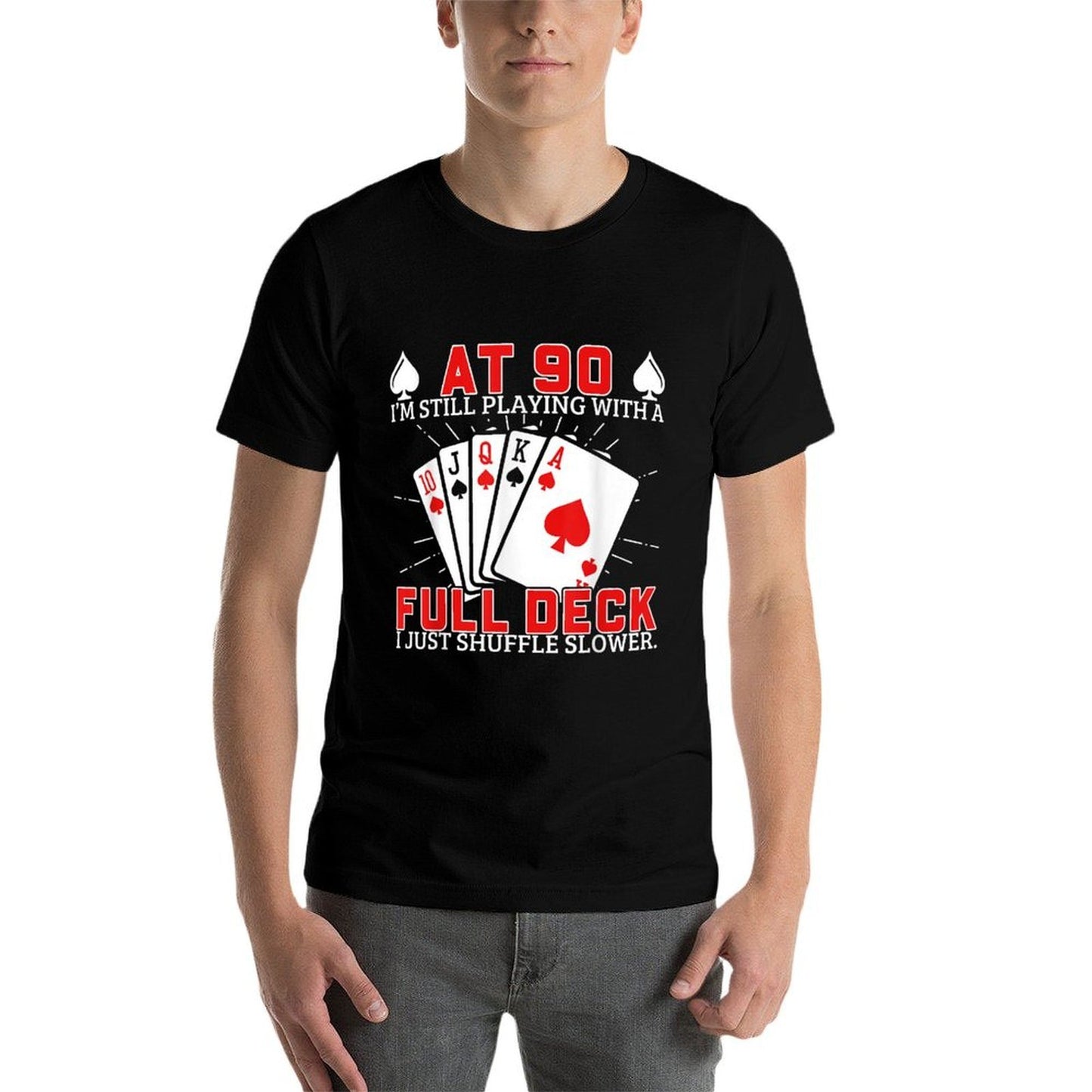 Funny 90Th Birthday Idea For Poker Enthusiasts  Moisture-wicking T-Shirt
