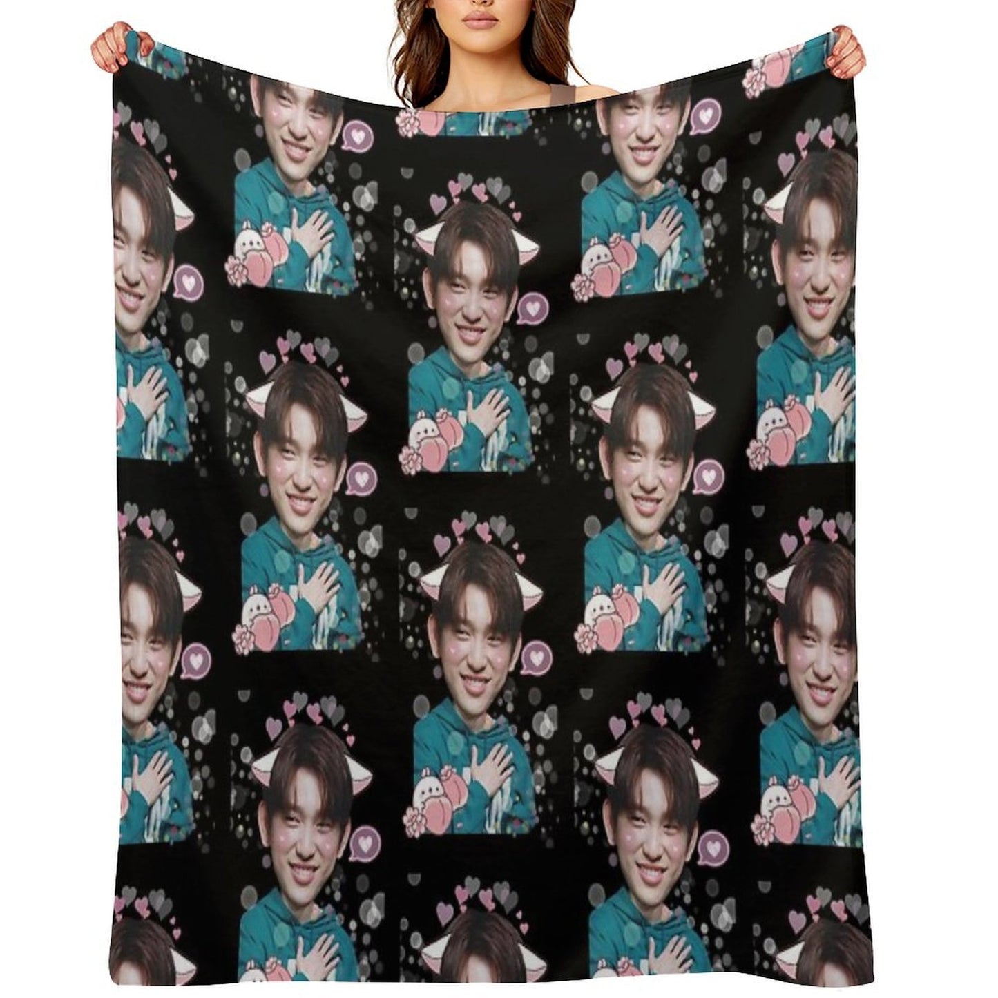 Peach Boi Jinyoung Machine-washable Throw Blanket