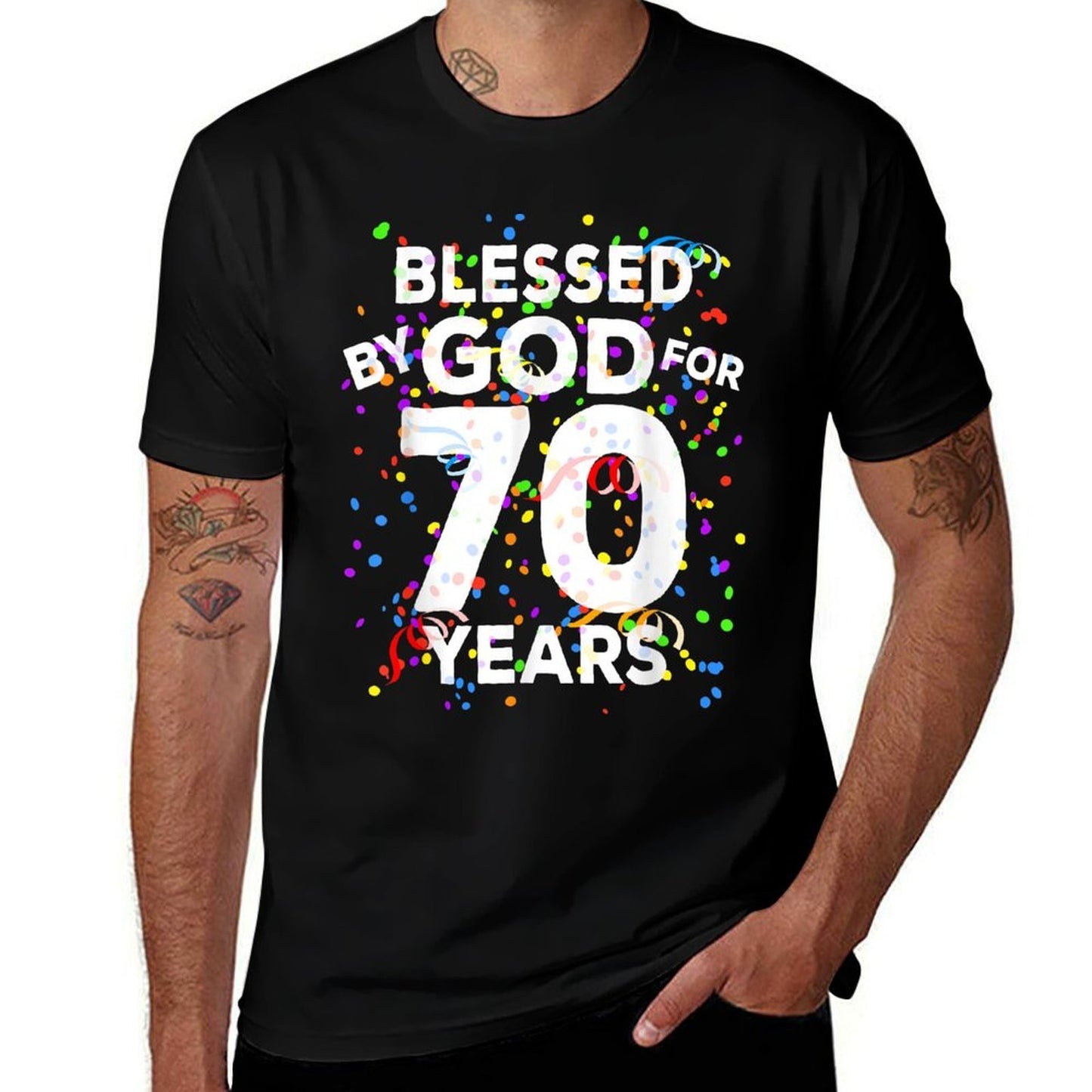 Blessed By God For 70 Years Happy 70th Birthday Comfortable T-Shirt