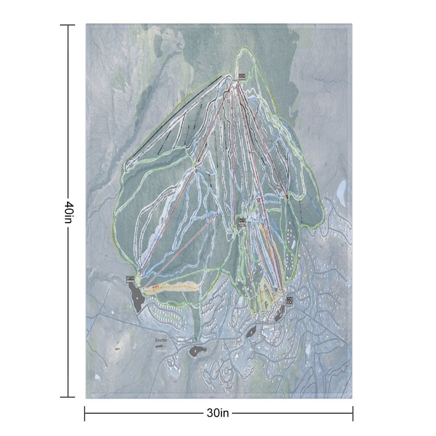 Stratton Resort Trail Map All-season Throw Blanket