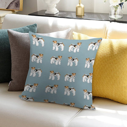 Retro Wire Haired Fox Terrier Design Soft Anti-Pilling Throw Pillow