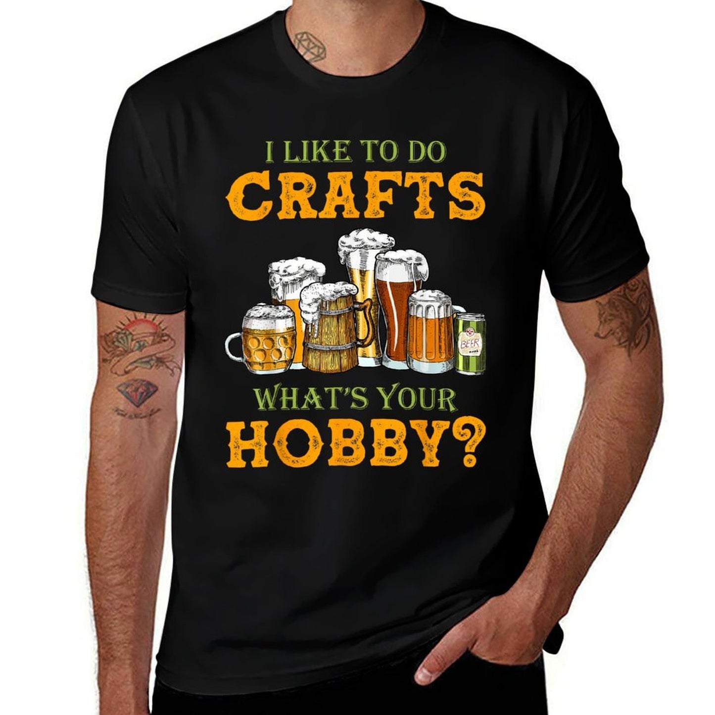 Funny I Like To Do Crafts Whats Your Hobby Craft Beer Drink  Cotton T-Shirt