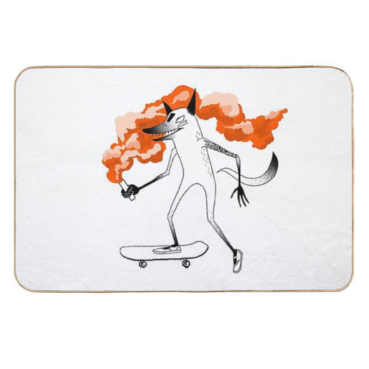 Fox Skateboarder  Dirt-Trapping Bath Mat