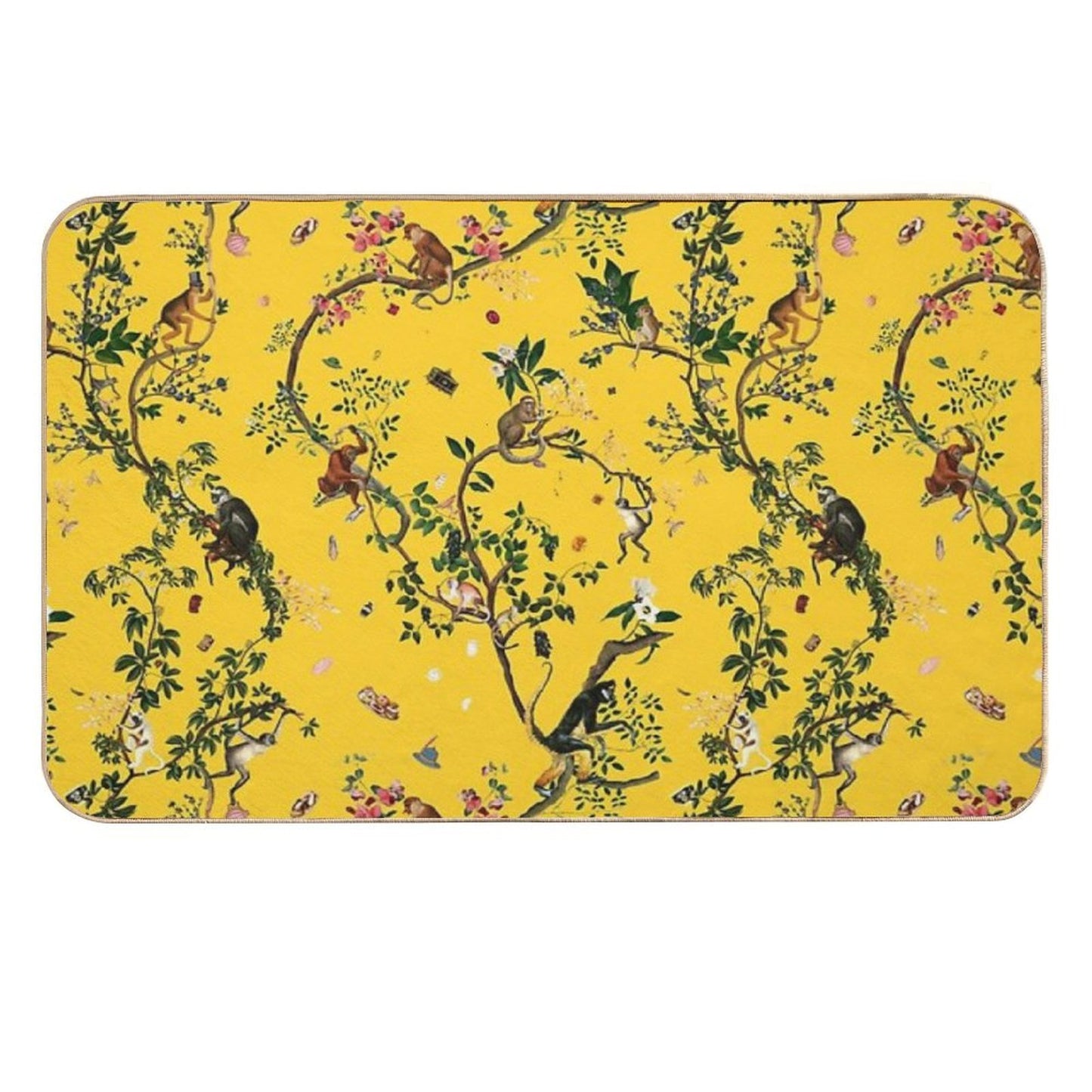 Monkey World Yellow  Eco-Friendly Bath Mat