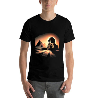 Sphinx at Sunset - Pyramids View Premium  Heathered Texture T-Shirt