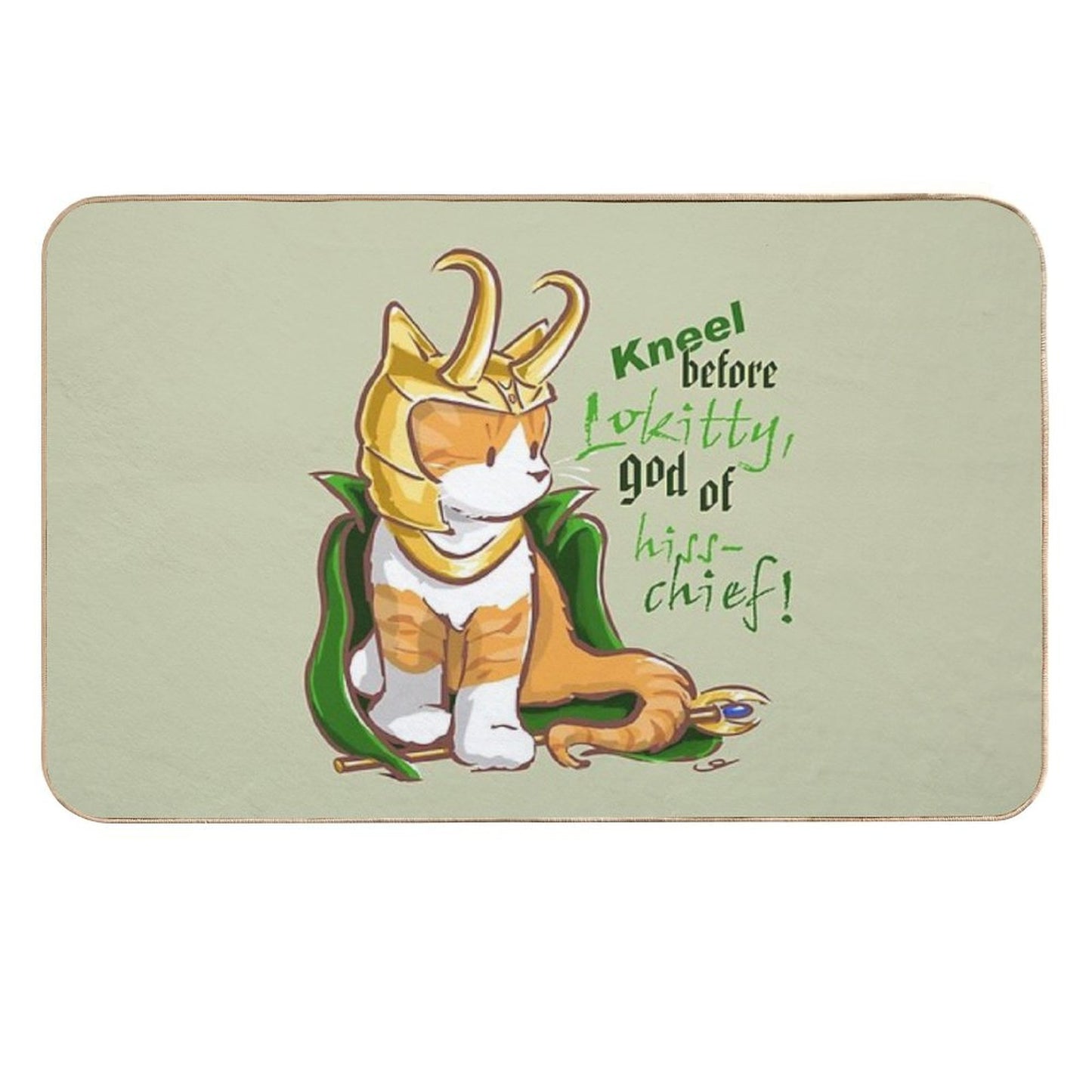 Kneel Before Lokitty! (chibi Version)  Toxin-Free Bath Mat