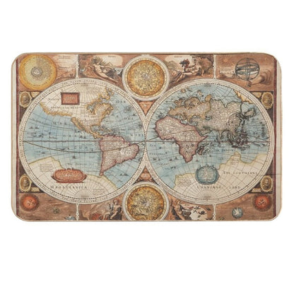 Vintage World Map  Eco-Friendly Bath Mat