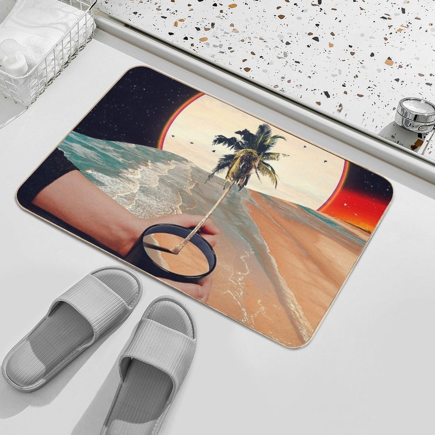 A Cup Of Sunshine  Slip-Resistant Bath Mat