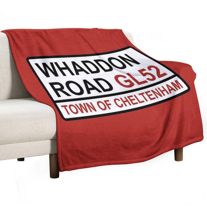 Cheltenham Town Whaddon Road Iconic Street Sign Premium Throw Blanket