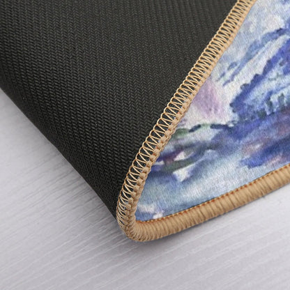 Happy Hippo Watercolor Painting  Eco-Friendly Bath Mat