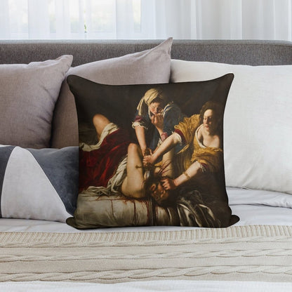 Artemisia Gentileschi's Judith Slaying Holofernes Soft Luxury Feel Throw Pillow