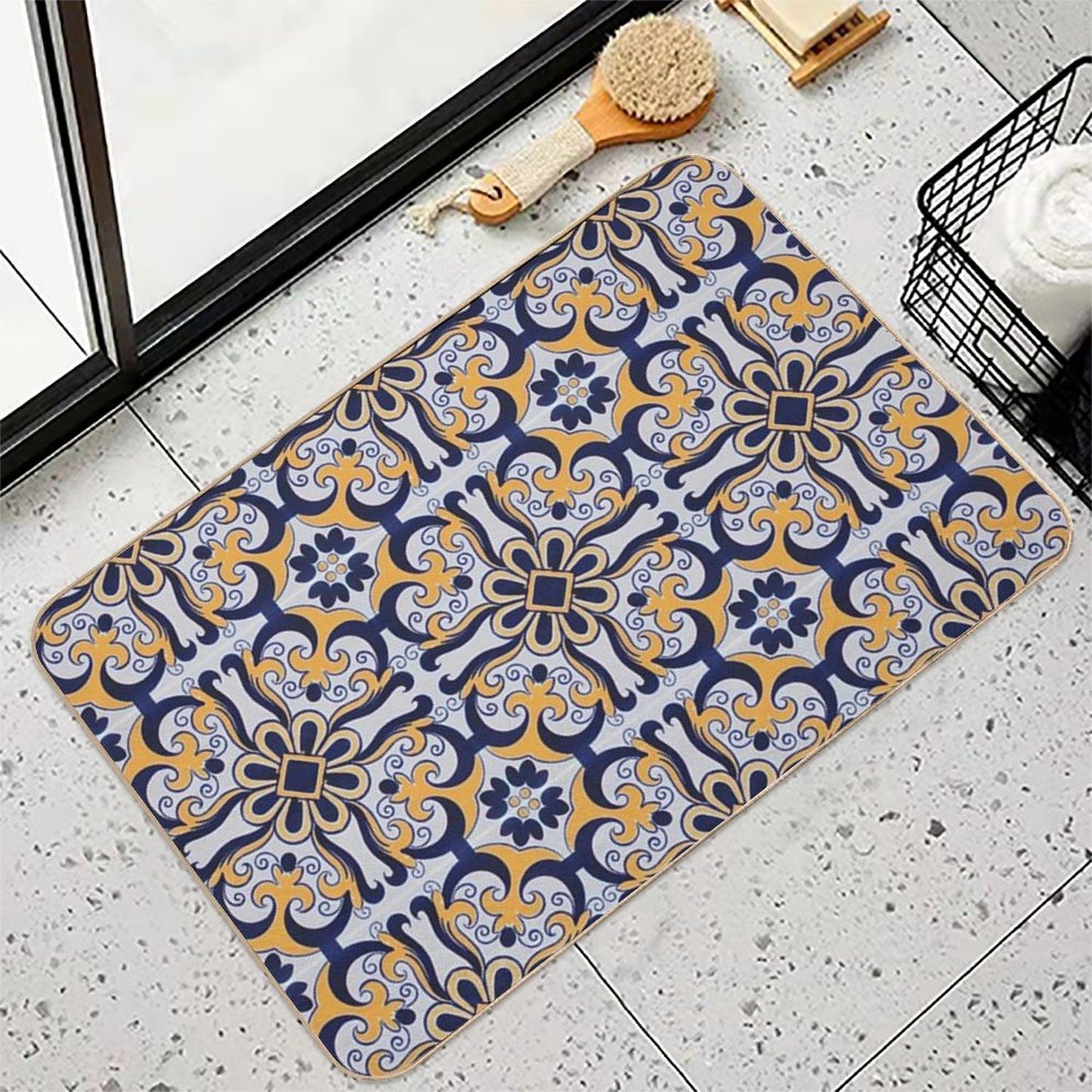 Portuguese Tile  Long-Lasting Bath Mat