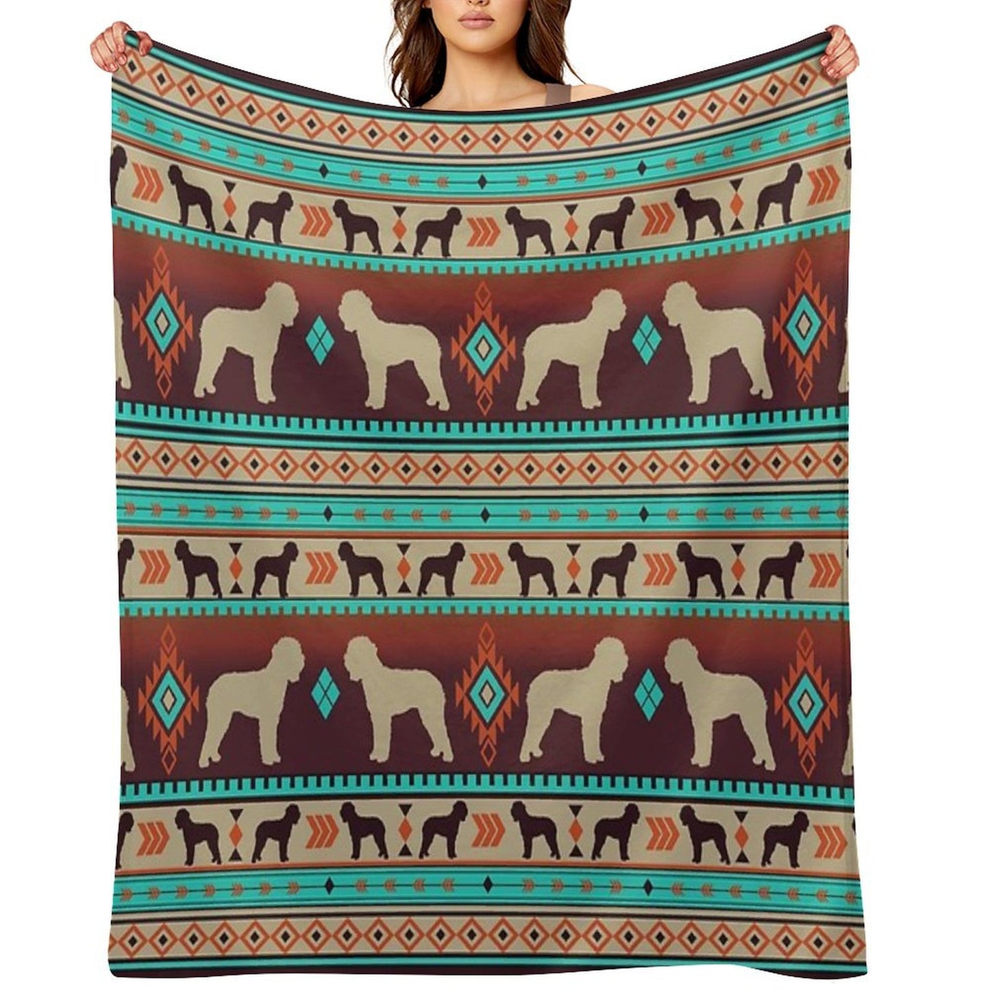Boho Dogs  Lagotto Romagnolo Sunset Velvety-soft Throw Blanket