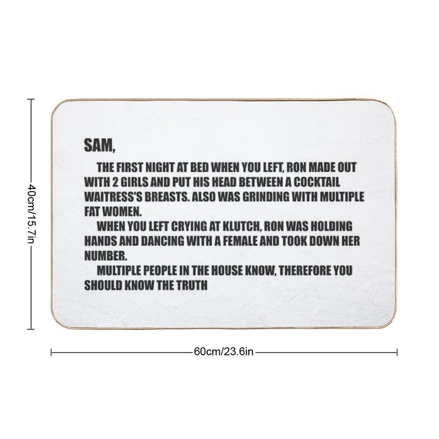 Jersey Shore Note  Eco-Friendly Bath Mat