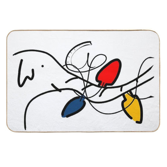 Elephant Christmas Lights 1  Easy Maintenance Bath Mat