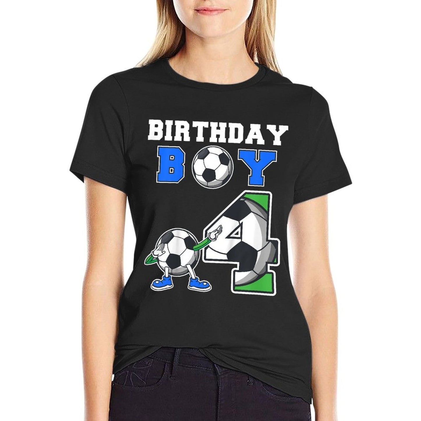 Kids Soccer Birthday Boy 4th Soccer Birthday Party 4 Year Old  Lightweight T-Shirt