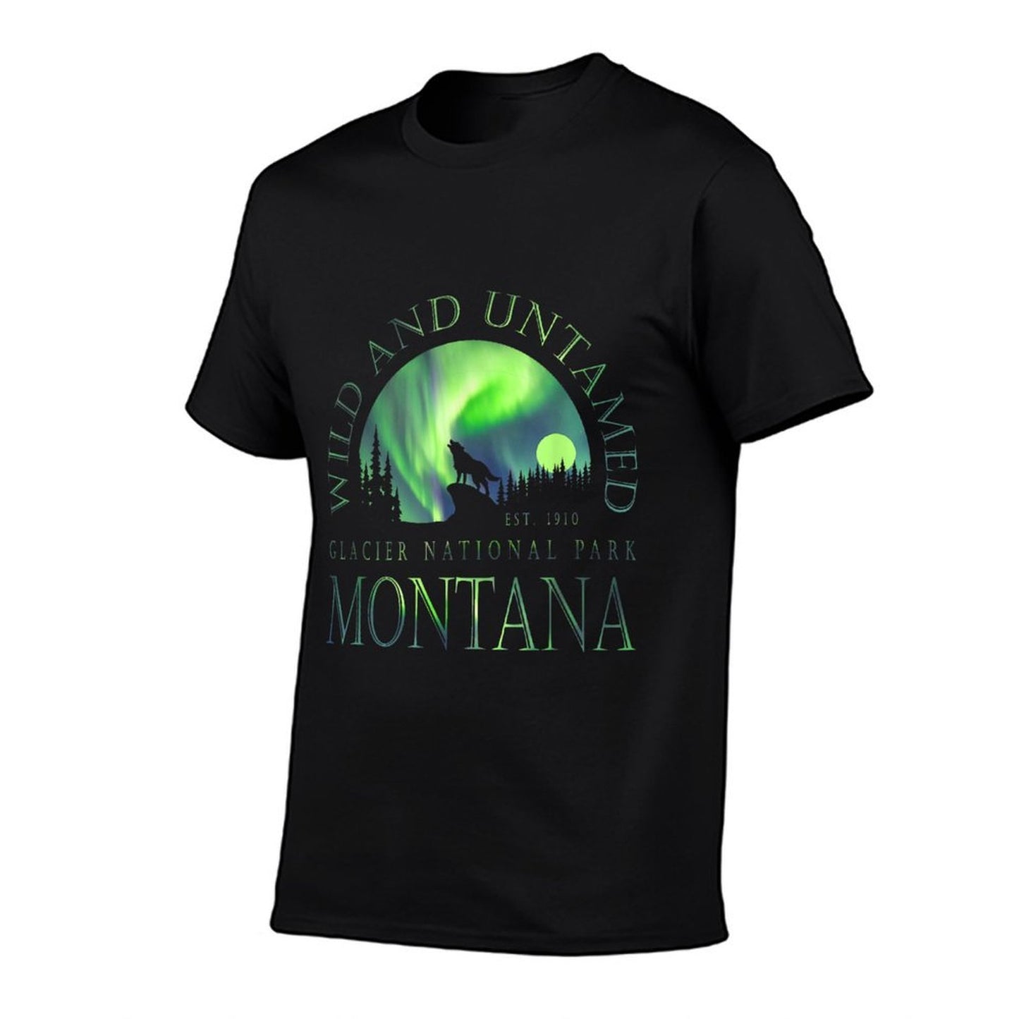Montana - Glacier National Park - Northern Lights  Wrinkle-resistant T-Shirt