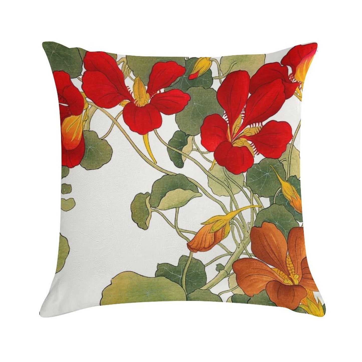 Nasturtium Flower Soft Multiple Sizes Throw Pillow