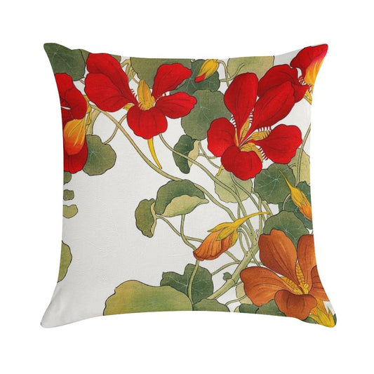 Nasturtium Flower Soft Multiple Sizes Throw Pillow