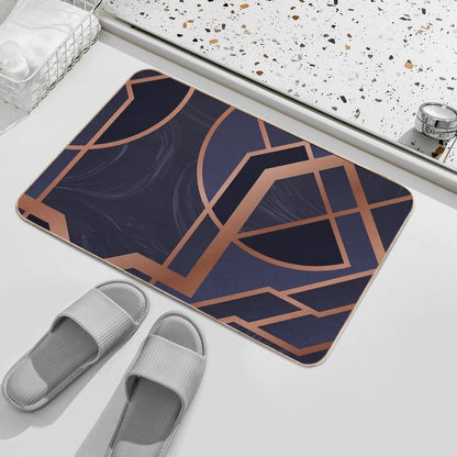 Blue Art Deco  Easy Maintenance Bath Mat