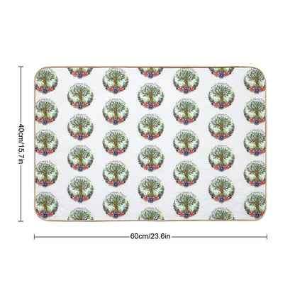 Green Trees And Flowers Eco Design  Stain-Proof Bath Mat