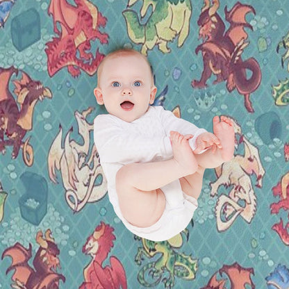 Chromatic Dragons in Teal Durable Throw Blanket