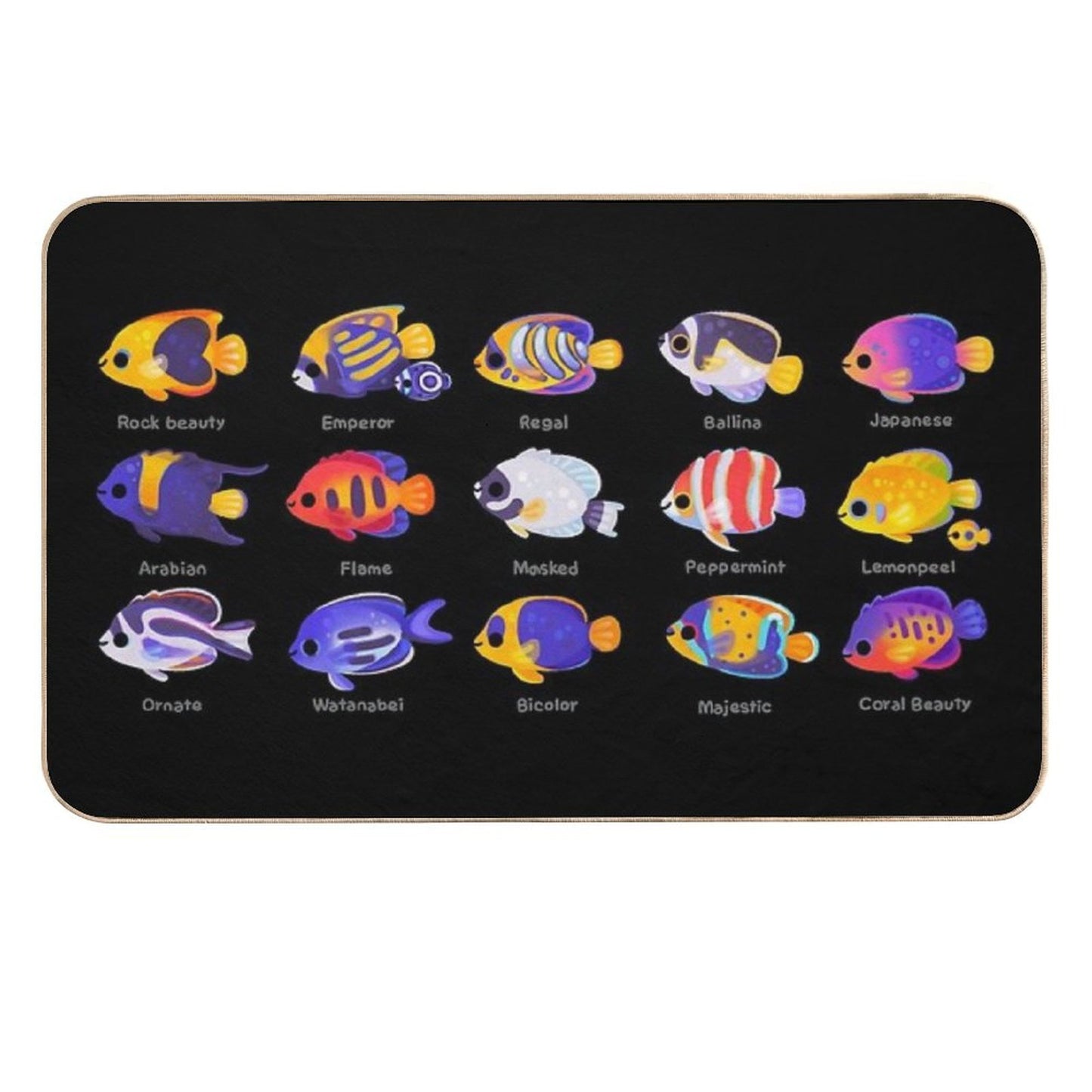 Angelfish! (marine) - Name Ver.  Anti-Trip Bath Mat