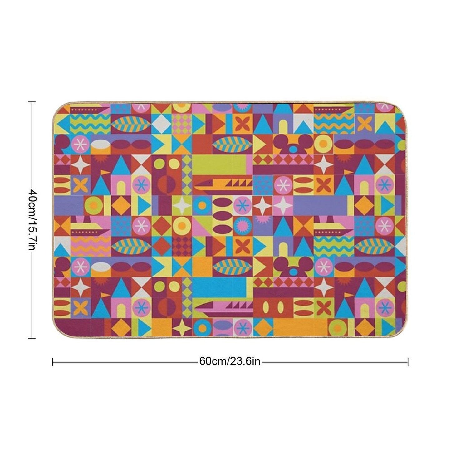 Retro Color Blocks  Dirt-Trapping Bath Mat
