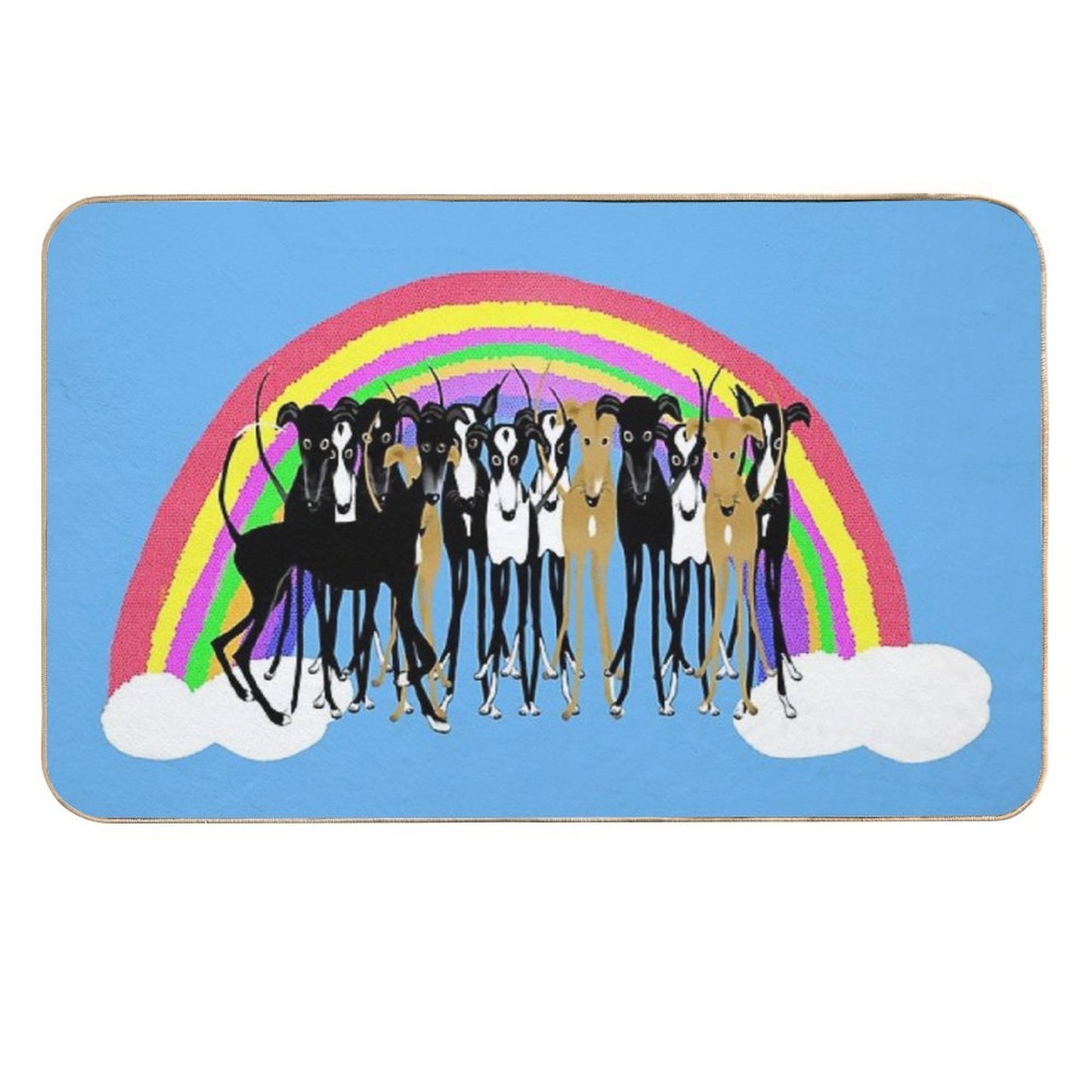 Rainbow Hounds  Easy Maintenance Bath Mat