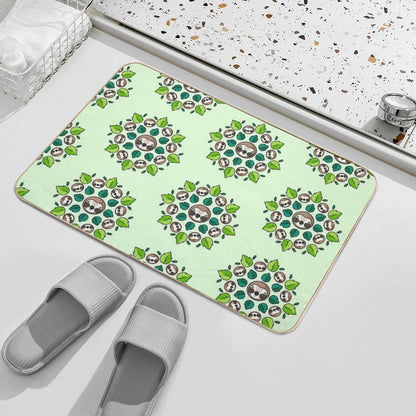 Mandala Sloth  Slip-Resistant Bath Mat
