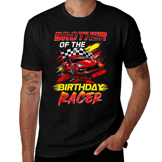 Brother Of The Birthday Racer Race Car Party Family Matching  Graphic-printed T-Shirt