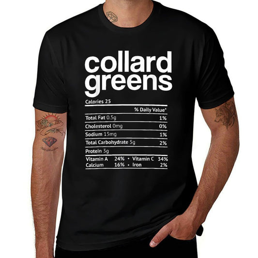 Collard Greens Nutrition Facts Funny Thanksgiving Christmas  Summer-ready Fabric T-Shirt