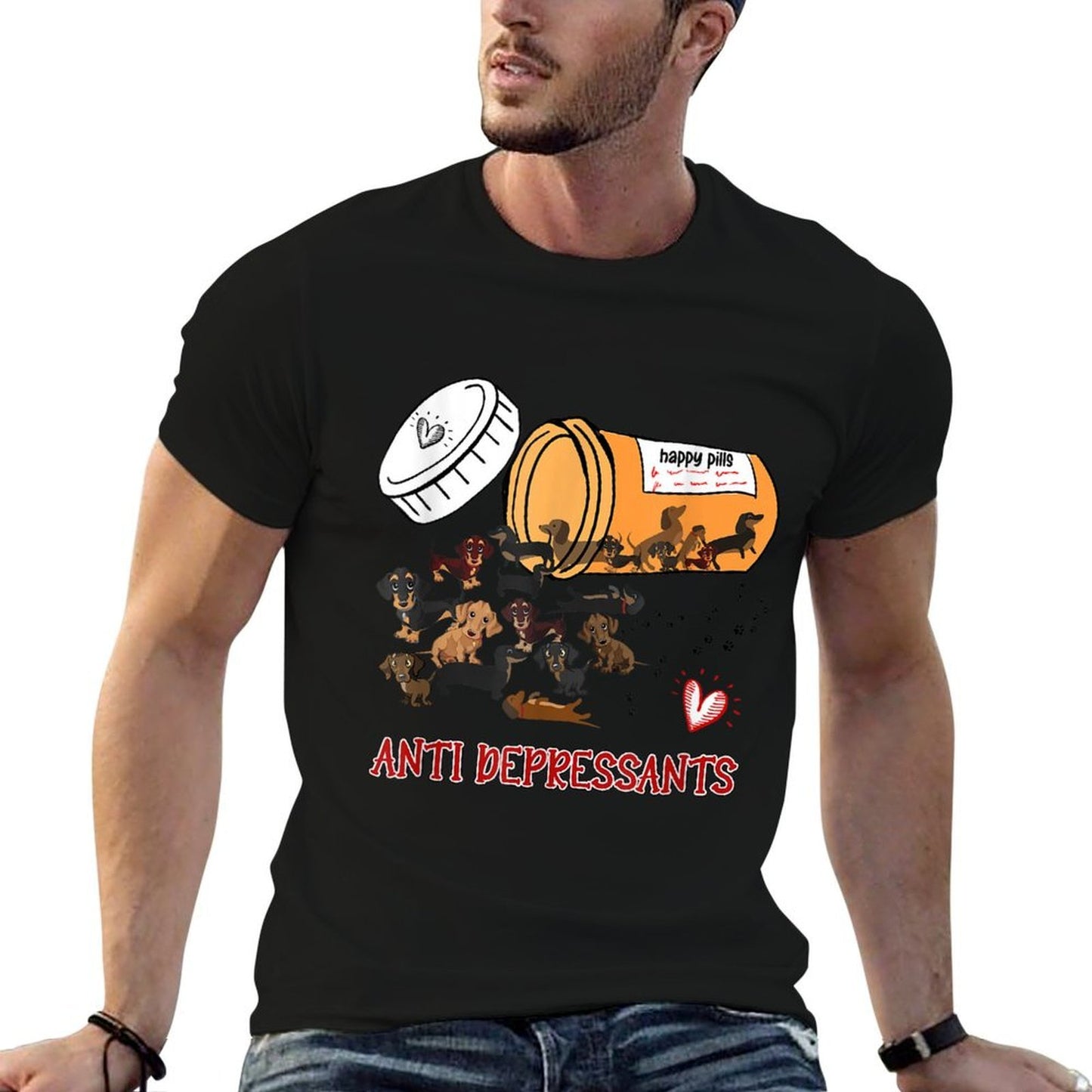 Wiener Dog Sausage Puppy Lover Antidepressants Dachshund  Durable T-Shirt
