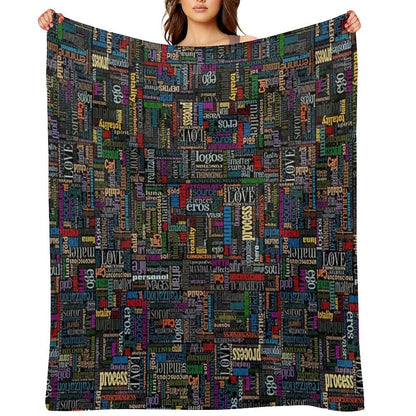 Jungian Psychology Word Cloud Wrinkle-free Throw Blanket
