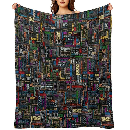 Jungian Psychology Word Cloud Wrinkle-free Throw Blanket