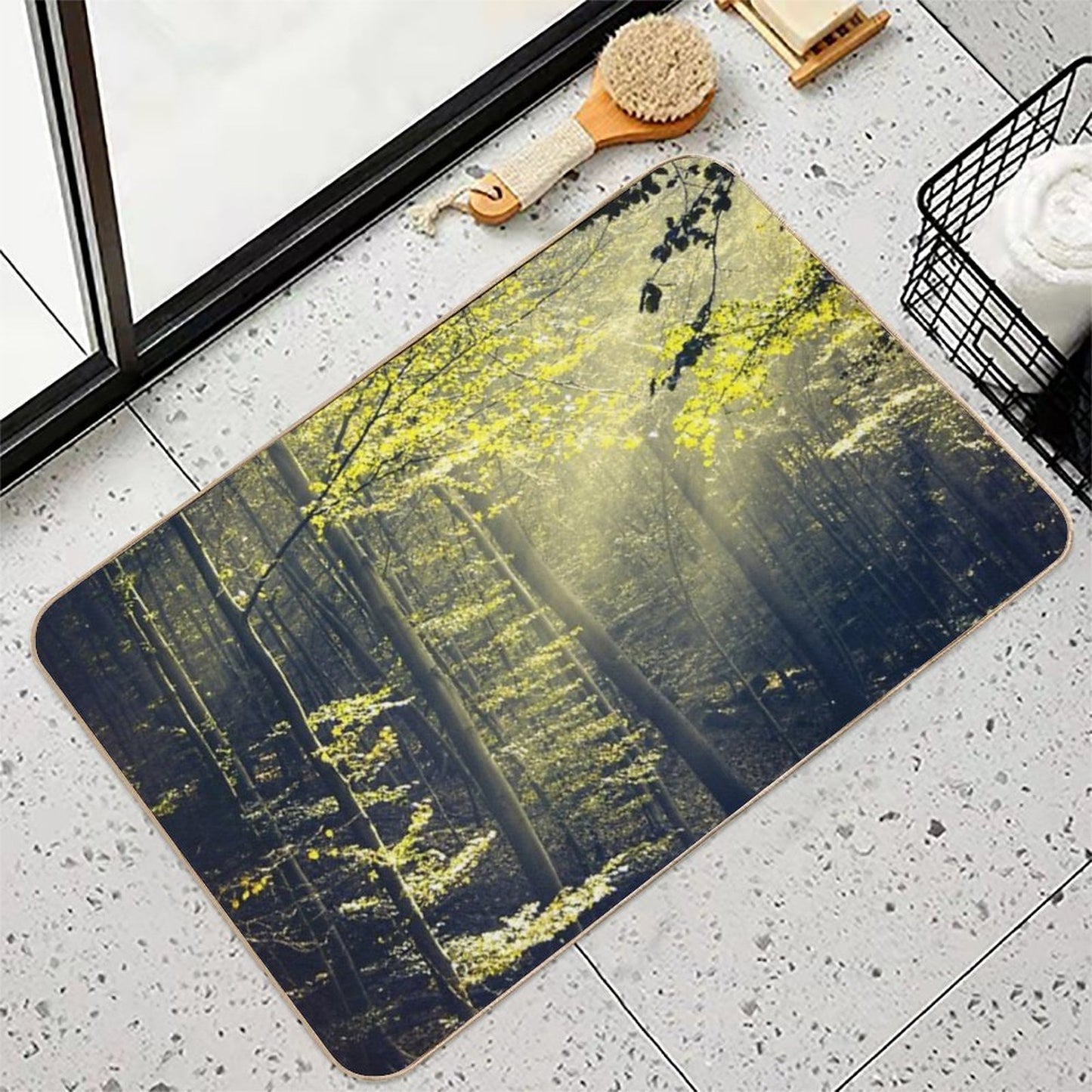 Being There - Morning Light in Forest  Odorless Bath Mat
