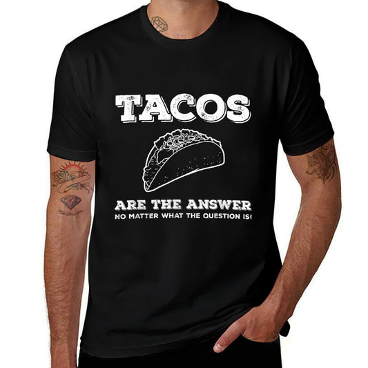 Tacos Are The Answer Funny Saying Taco Lover Gift  Oversized Silhouette T-Shirt