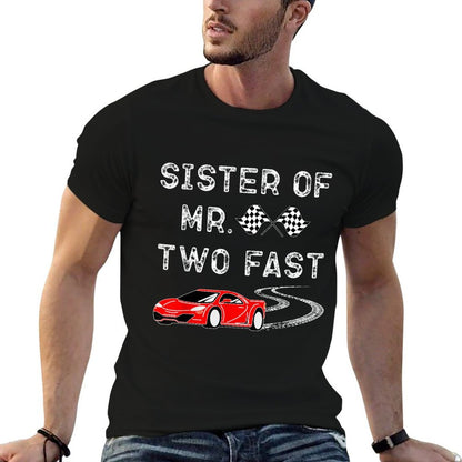 Boy 2nd Birthday Racer Sister Mr. Two Fast 2nd Race Car Bday  Soft T-Shirt