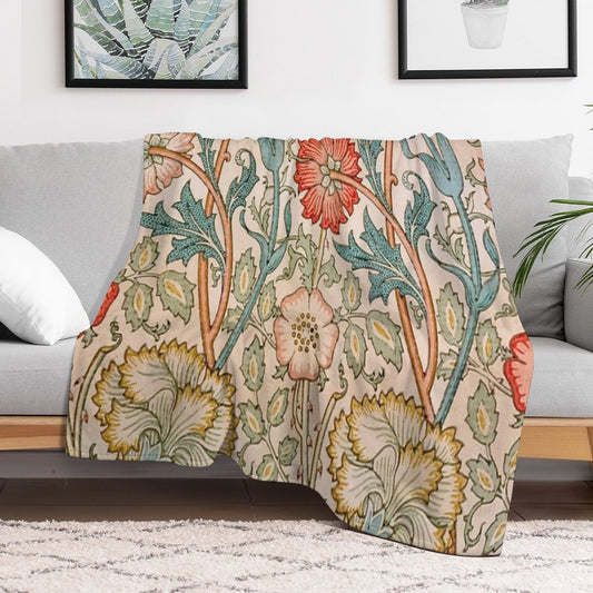 Pink And Rose by William Morris Machine-washable Throw Blanket
