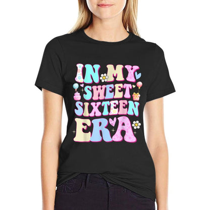 Retro Groovy In My Sweet Sixteen Era Sweet 16th Birthday  Odor-resistant T-Shirt