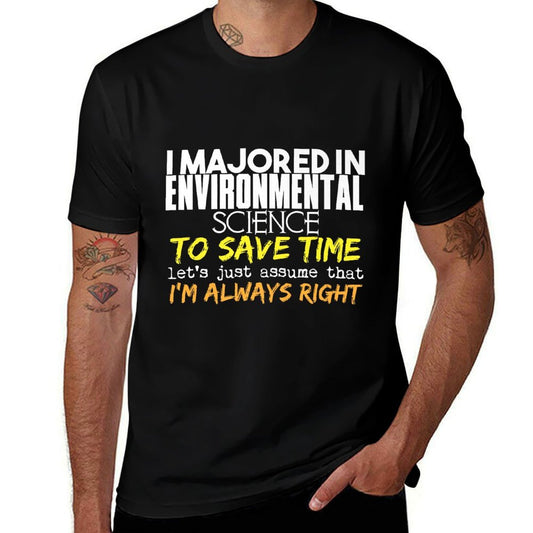 Environmental Science Major Gift for Back to School Gift Premium  Ribbed Collar T-Shirt