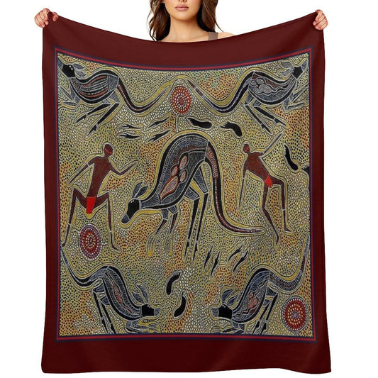 AUSTRALIAN ABORIGINAL  Vintage Art Print All-season Throw Blanket