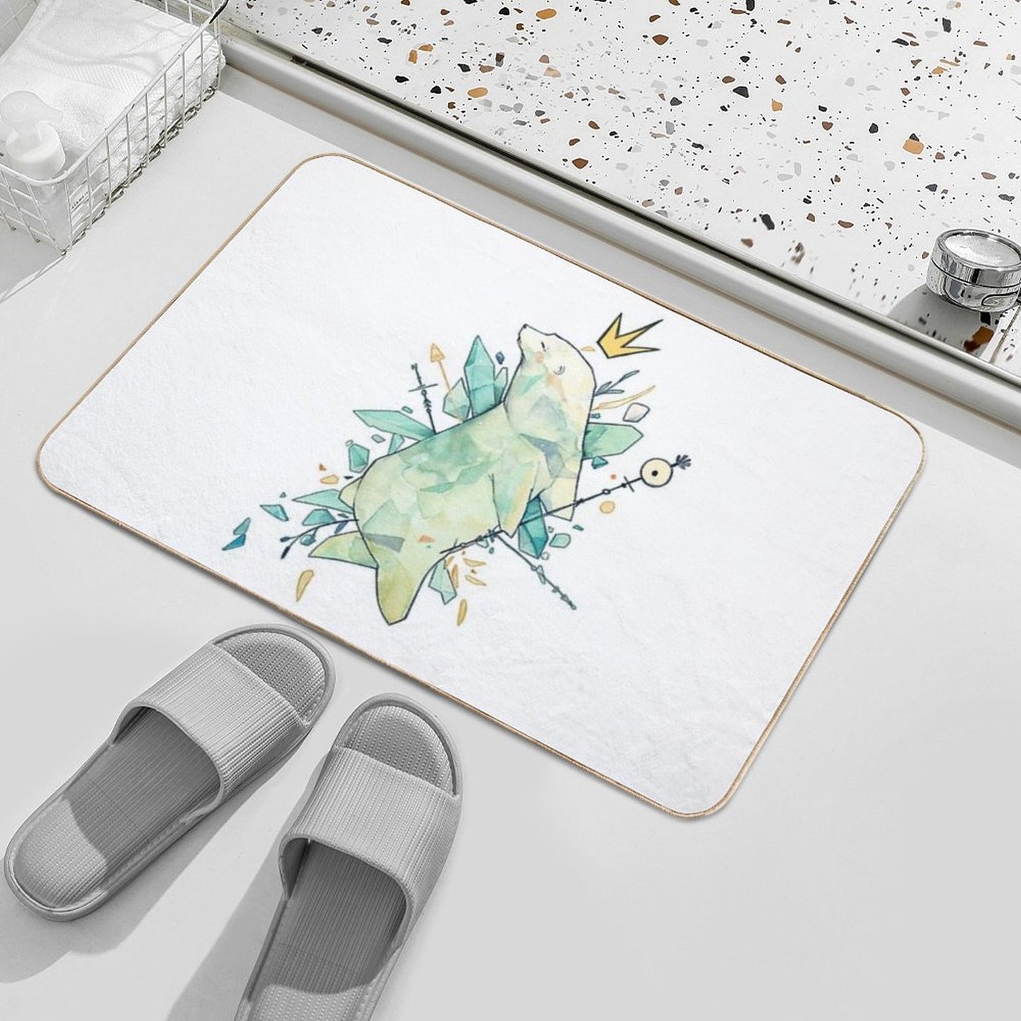 Polar Bear King  Rapid-Drying Bath Mat