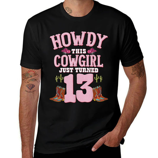 13th Birthday Girls Cowgirl HOWDY Western Themed Birthday  Breathable T-Shirt