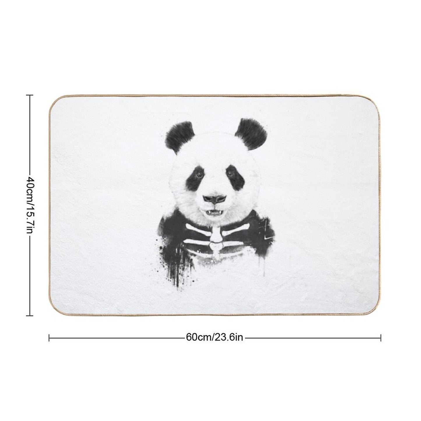 Zombie Panda  Fade-Resistant Bath Mat